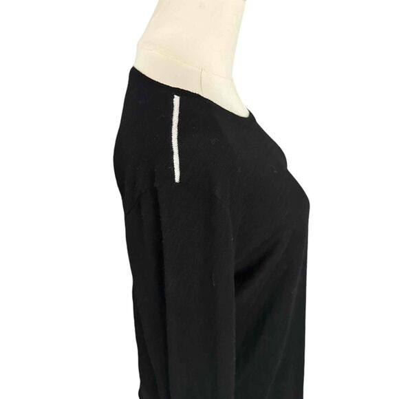 Fate Black Womens Sweater Long Sleeve Color Blocked Cuffs Boat Neck Medium - Picture 6 of 15